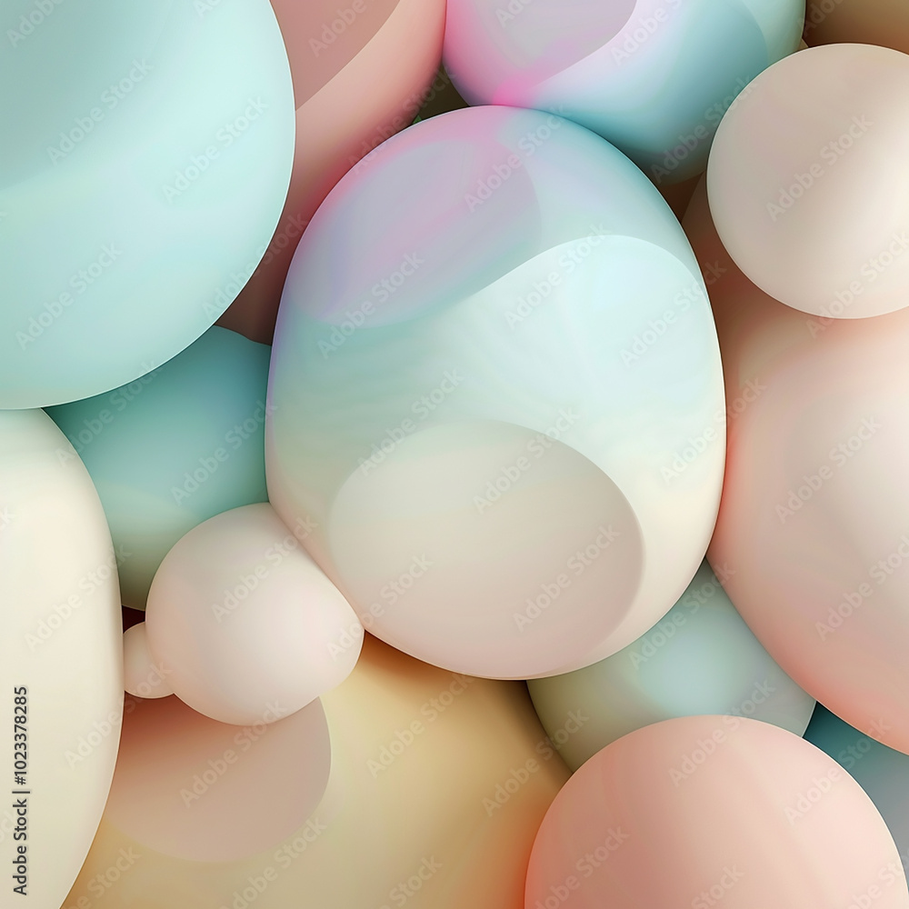 overlapping round shapes in pastel tones, blending into a smooth, artistic flow. Generative AI