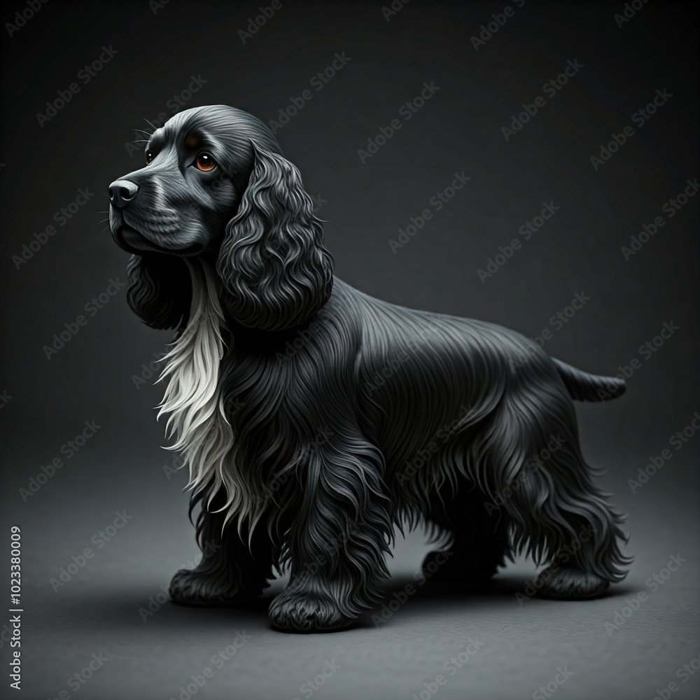 Elegant Black Cocker Spaniel Elegant Black Cocker Spaniel