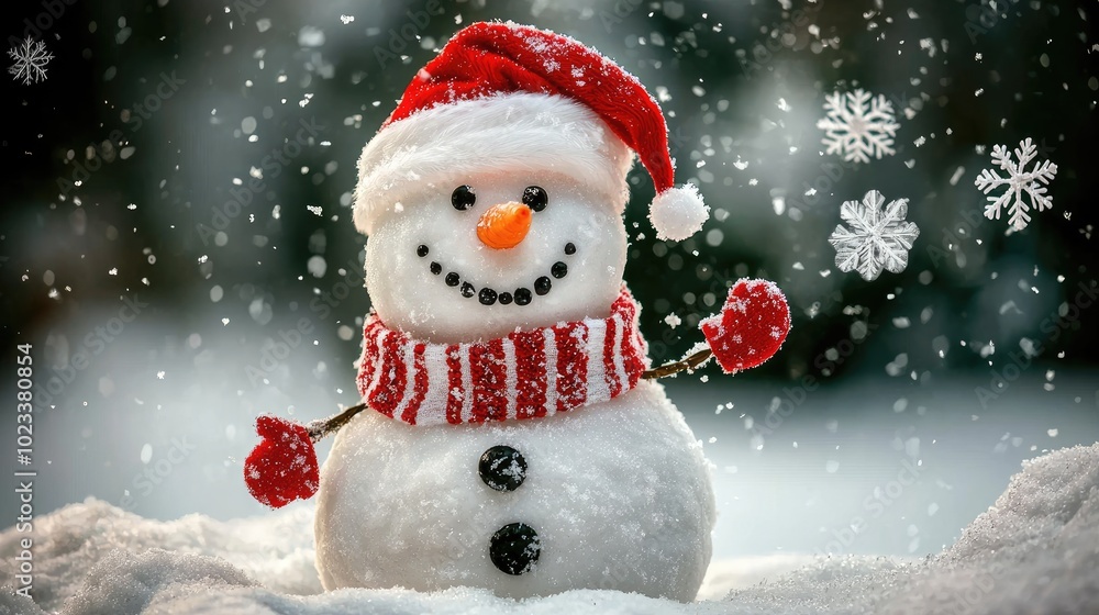 Snowman on christmas background. Generated by ai. Snowman on christmas background. Generated by ai.