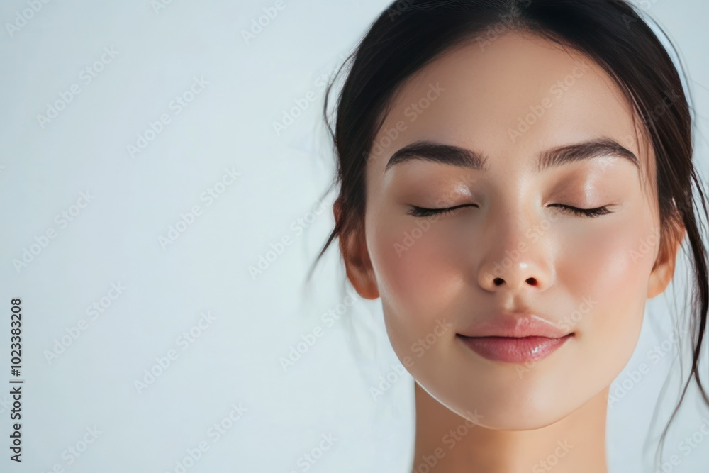 Calm Woman with Closed Eyes in Serene Portrait