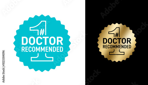 Doctor recommended, number 1 - label for skincare or pharmacy products