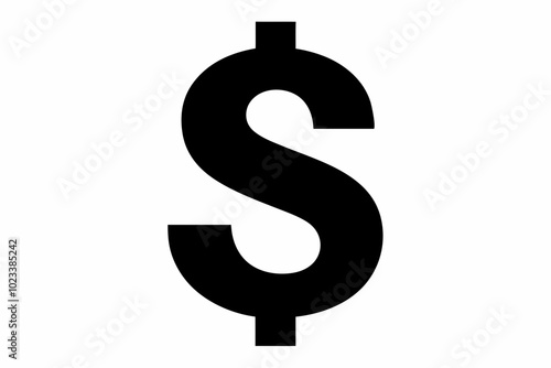 dollar sign silhouette, Concept of business, money white background