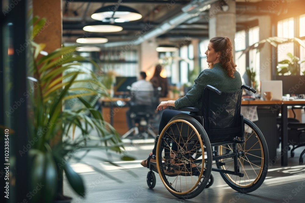 Woman in wheelchair adult architecture electronics. Woman in wheelchair adult architecture electronics.
