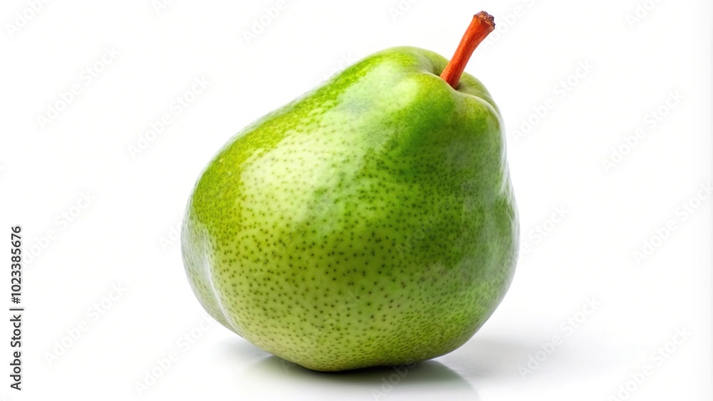 Green pear isolated on white background from above Green pear isolated on white background from above