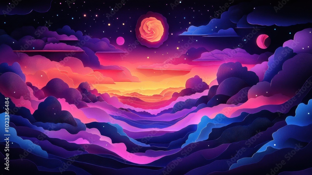 Beautiful Paper Cut Art of a Galaxy Scene Beautiful Paper Cut Art of a Galaxy Scene