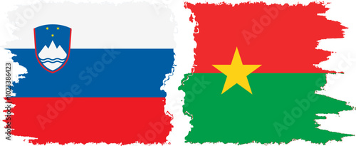 Free Download Burkina Faso and Slovenia grunge flags connection, vector - GFXLoad