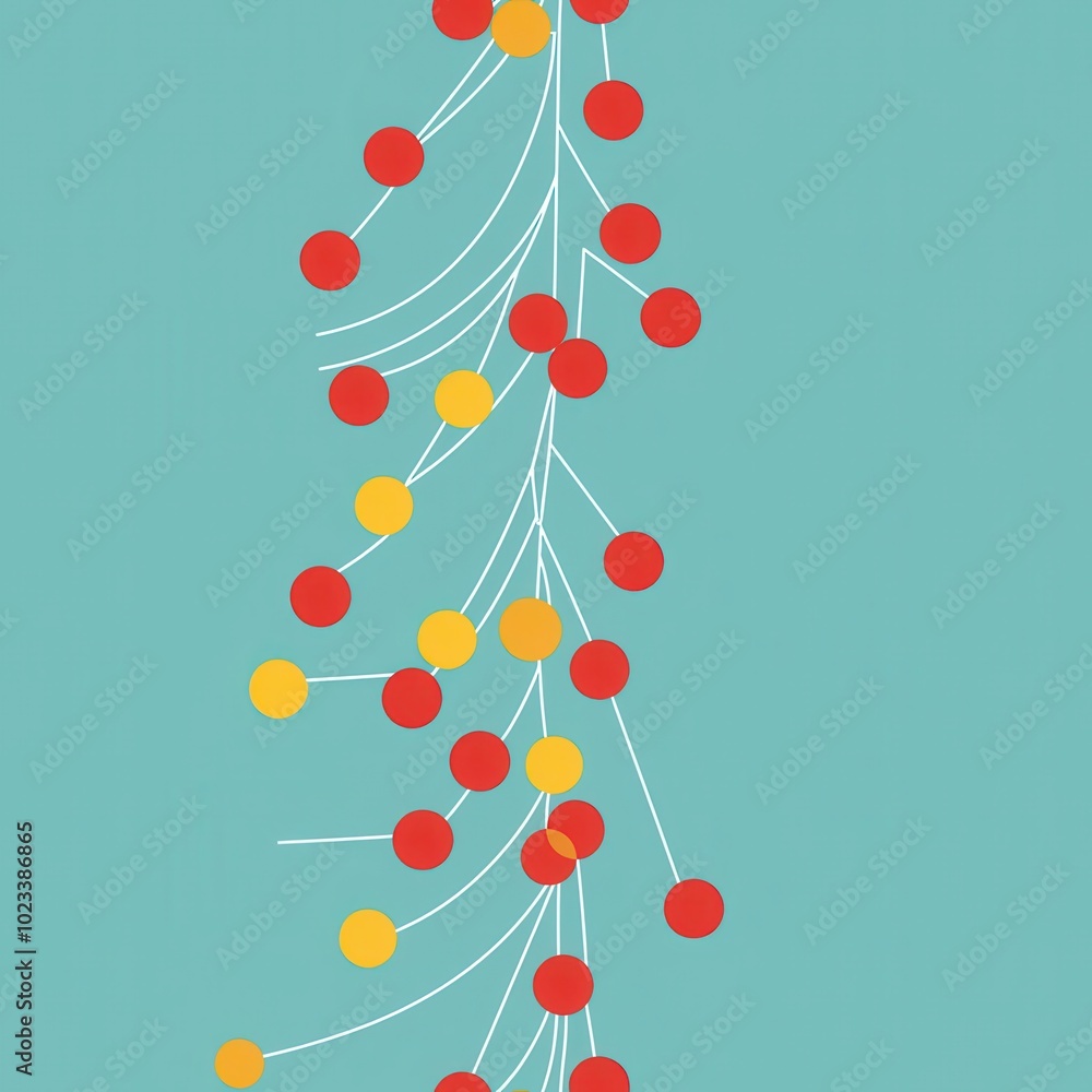 Abstract Clean Tech Design with Circles and Lines, seamless pattern