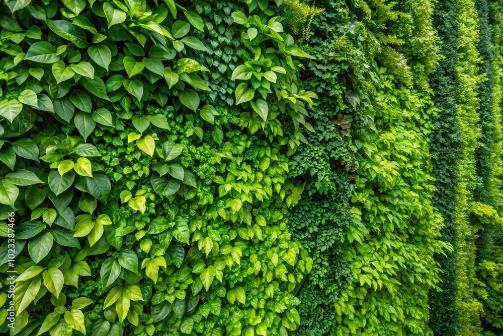 Fototapeta premium Green plant wall trimming close-up