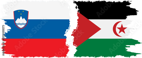 Free Download Western Sahara and Slovenia grunge flags connection, vector - GFXLoad