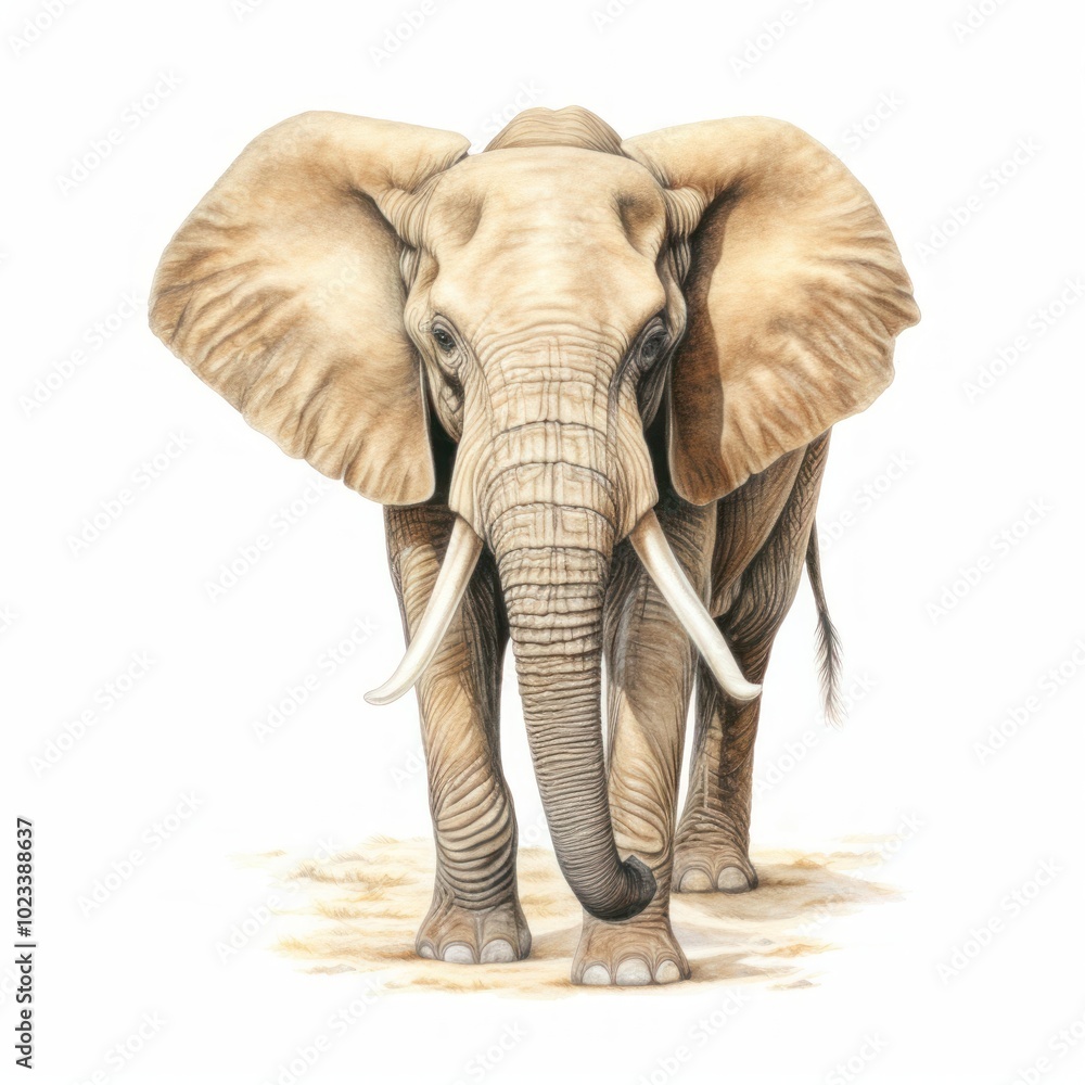 Fototapeta premium Elephant wildlife drawing animal.