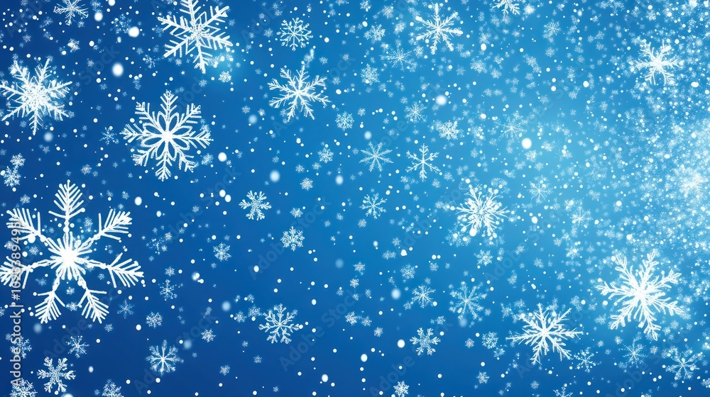 A Christmas snowflake background, featuring intricate, falling snowflakes against a cool, A Christmas snowflake background, featuring intricate, falling snowflakes against a cool,