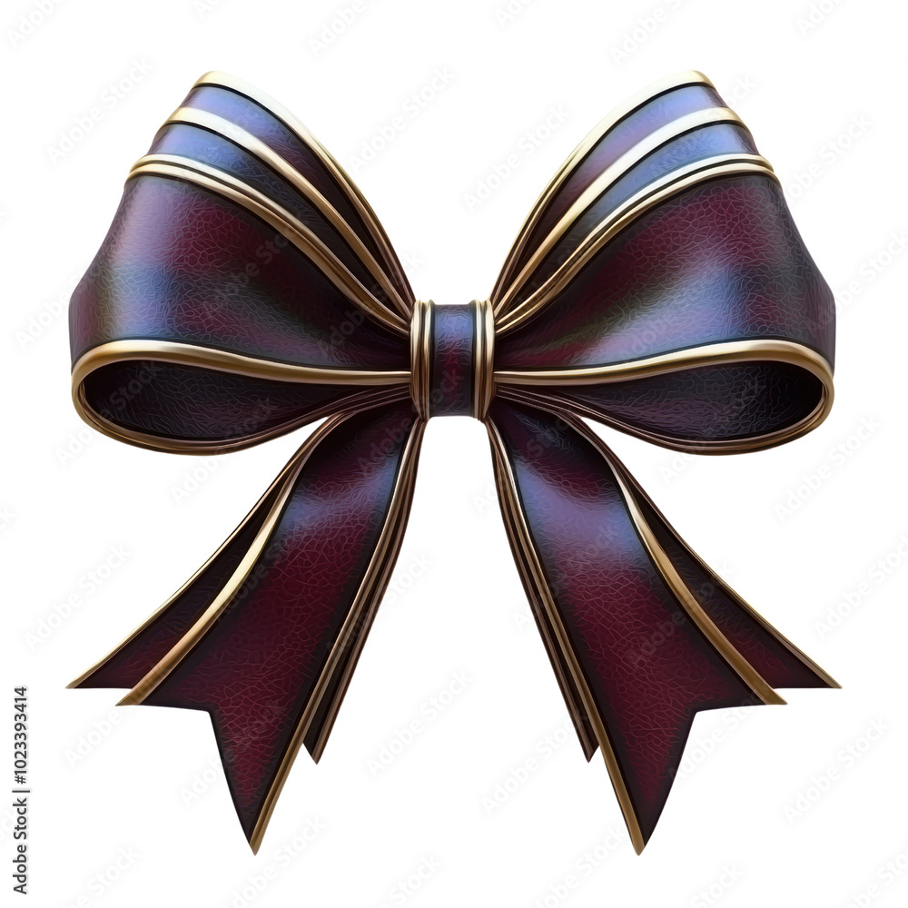 Luxurious maroon ribbon bow with gold trim, perfect for gift wrapping, festive decorations, or adding a sophisticated touch to presents. Luxurious maroon ribbon bow with gold trim, perfect for gift wrapping, festive decorations, or adding a sophisticated touch to presents.