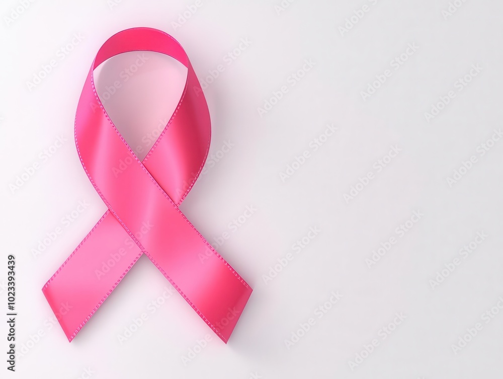 A pink ribbon symbolizing awareness, hope, and support for breast cancer research and initiatives. A pink ribbon symbolizing awareness, hope, and support for breast cancer research and initiatives.