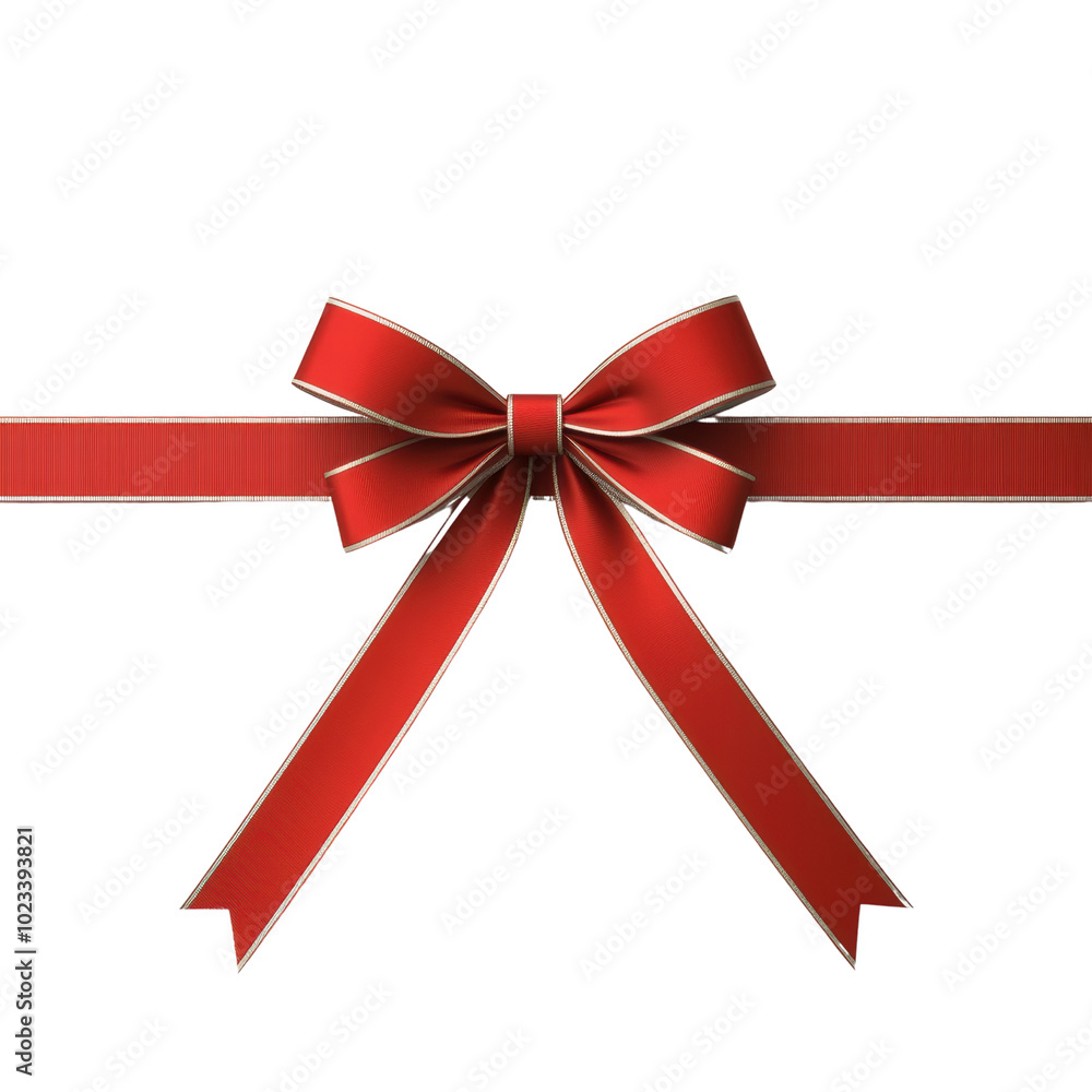 An elegant red ribbon bow with gold trim, tied neatly around a matching ribbon on a light background, perfect for gift wrapping or decoration. An elegant red ribbon bow with gold trim, tied neatly around a matching ribbon on a light background, perfect for gift wrapping or decoration.