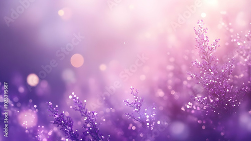 Purple Bokeh Background with Delicate Flowers