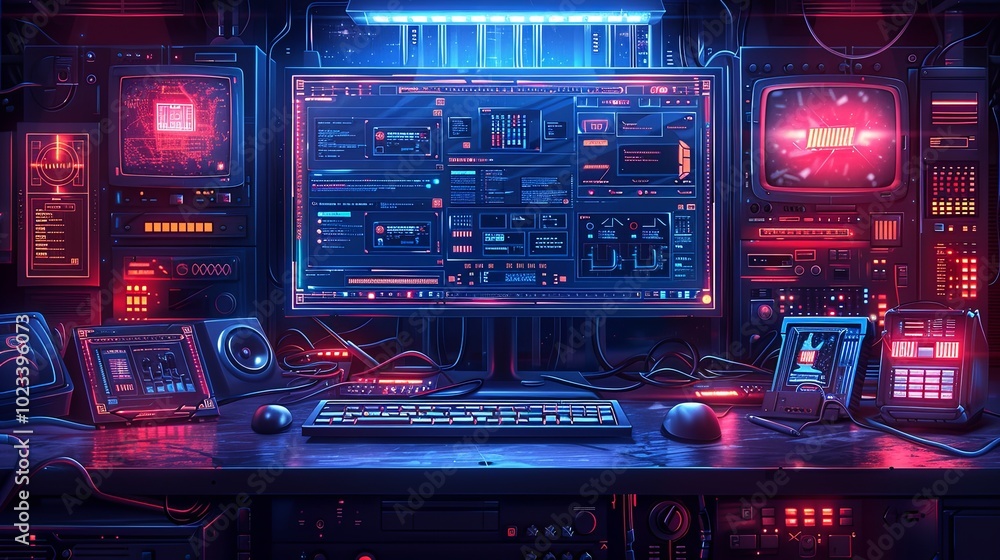 Retro y2k page, computer window interface. Vector pc desktop. Blue, rave screen background in old 2000s aesthetic style with loading bar, program error, e-mail, puzzle game, player, login and password Retro y2k page, computer window interface. Vector pc desktop. Blue, rave screen background in old 2000s aesthetic style with loading bar, program error, e-mail, puzzle game, player, login and password