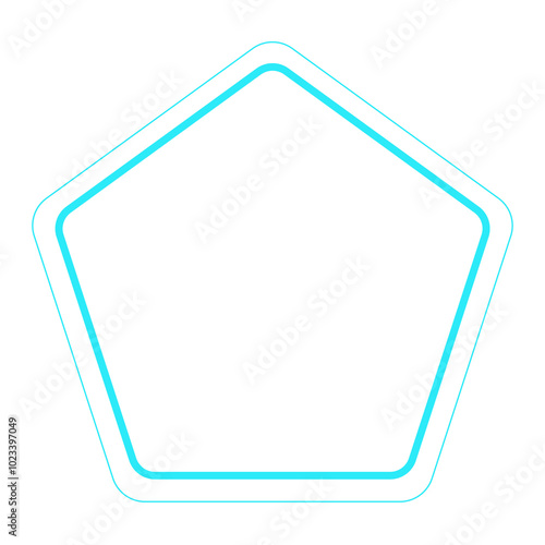 Free Download blue and white pentagon line frame - GFXLoad
