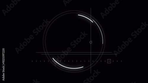 PNG Alpha.Abstract Circle and line HUD technological futuristic elements.