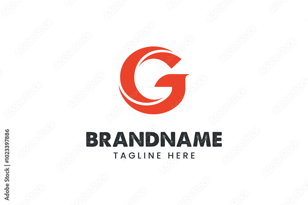 G letter logo with red circular design for bold corporate and branding identity G letter logo with red circular design for bold corporate and branding identity
