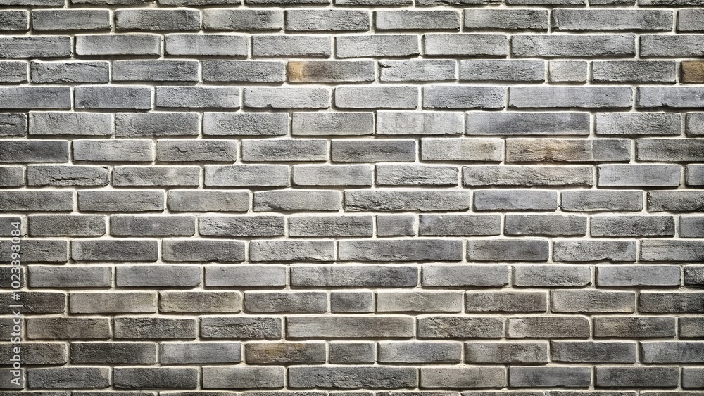 Obraz premium grey brick staggered rustic retro texture wall background reflected