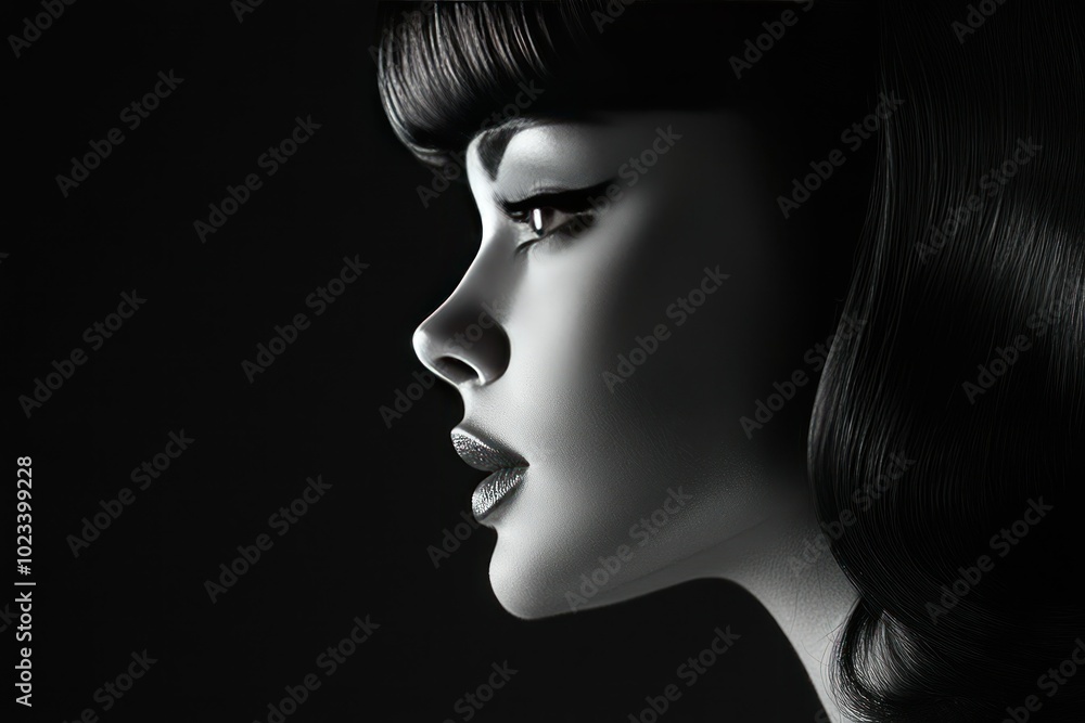 Elegant Black and White Portrait of a Woman Elegant Black and White Portrait of a Woman
