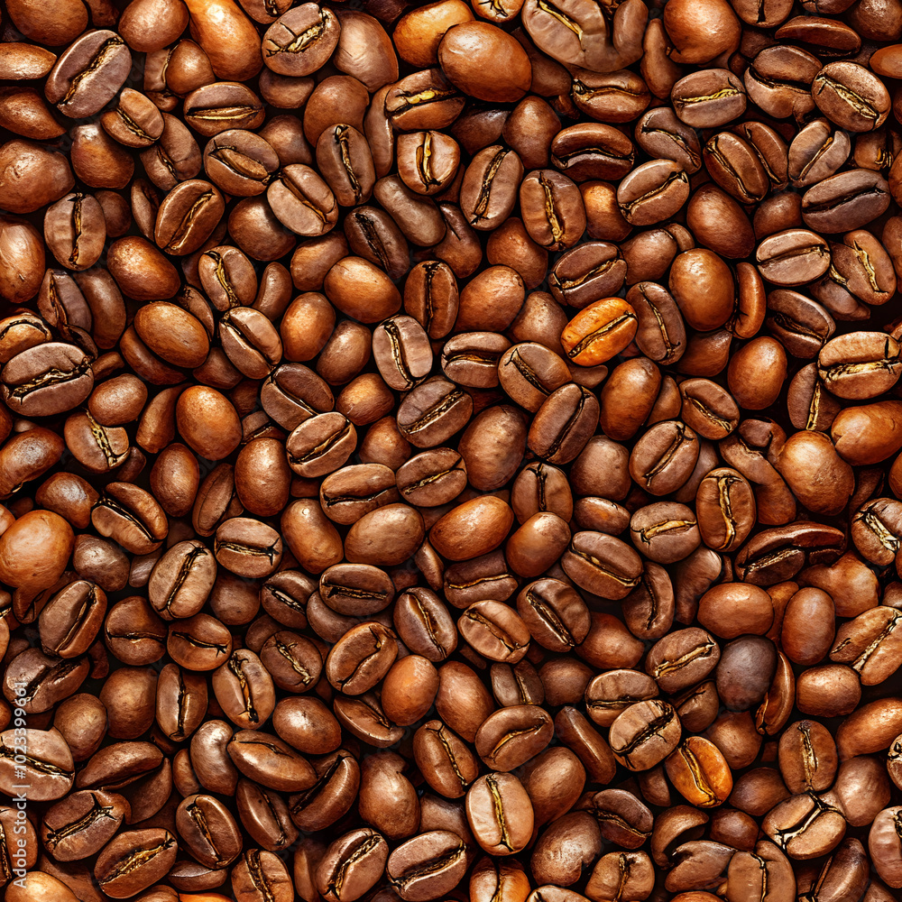 Obraz premium Seamless Coffee Beans Texture. Perfect for: Coffee shops, cafés, coffee festivals