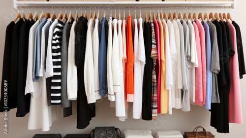 Neatly organized closet featuring well hung clothing for a tidy and functional space