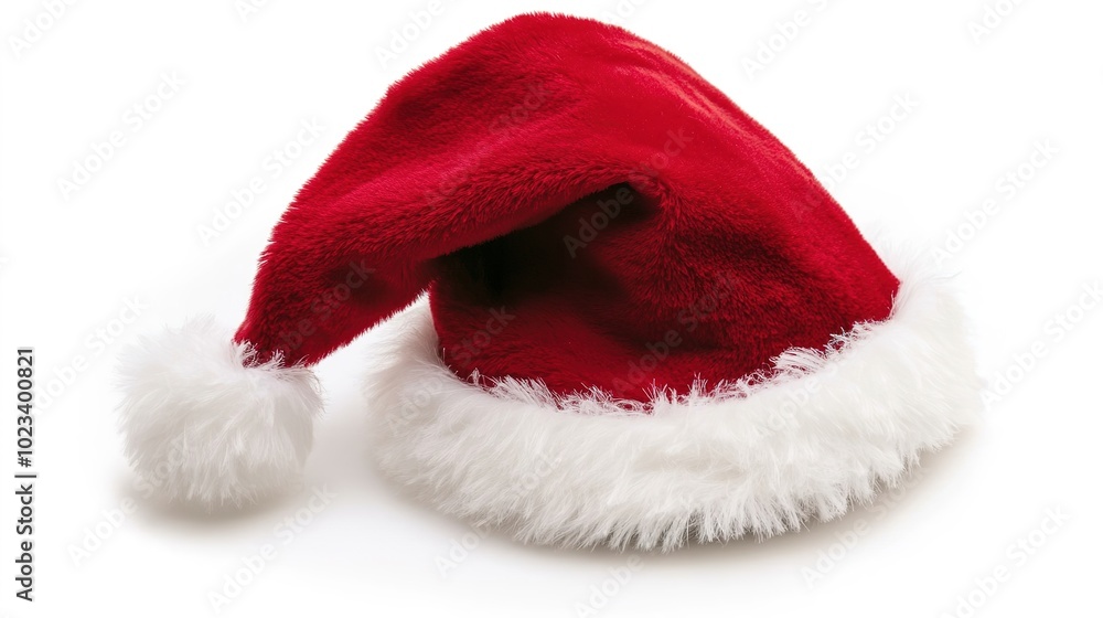 Red Santa hat isolated on white background Red Santa hat isolated on white background