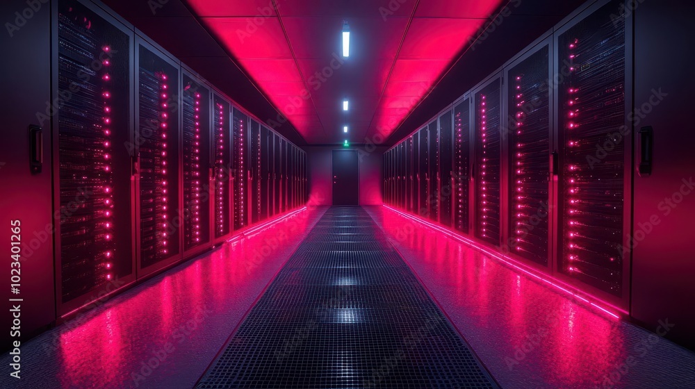 hightech data center filled with rows of server racks network cables intertwining glowing lights creating a futuristic ambiance showcasing the backbone of the digital world hightech data center filled with rows of server racks network cables intertwining glowing lights creating a futuristic ambiance showcasing the backbone of the digital world