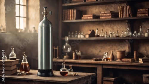 Alchemist Lab Tank in 19th Century Workplace