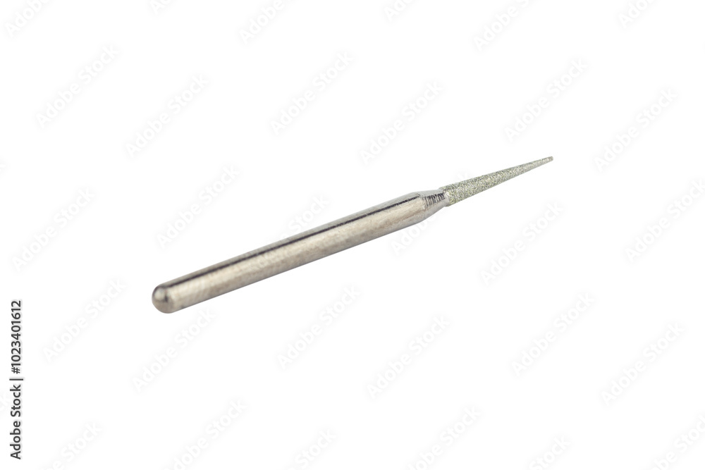cutter for hand engraver and drill with diamond filings, isolated from background cutter for hand engraver and drill with diamond filings, isolated from background