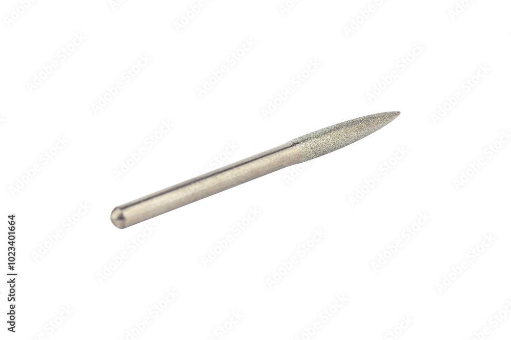cutter for hand engraver and drill with diamond filings, isolated from background cutter for hand engraver and drill with diamond filings, isolated from background
