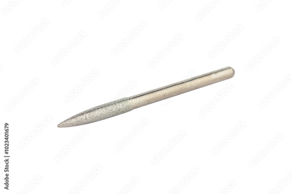 cutter for hand engraver and drill with diamond filings, isolated from background cutter for hand engraver and drill with diamond filings, isolated from background