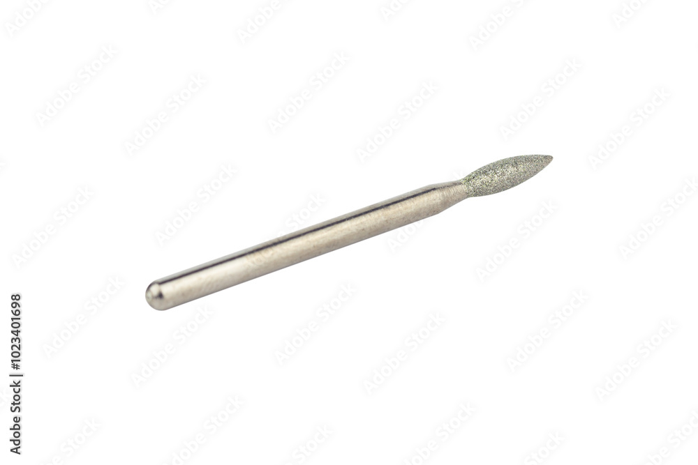 cutter for hand engraver and drill with diamond filings, isolated from background cutter for hand engraver and drill with diamond filings, isolated from background
