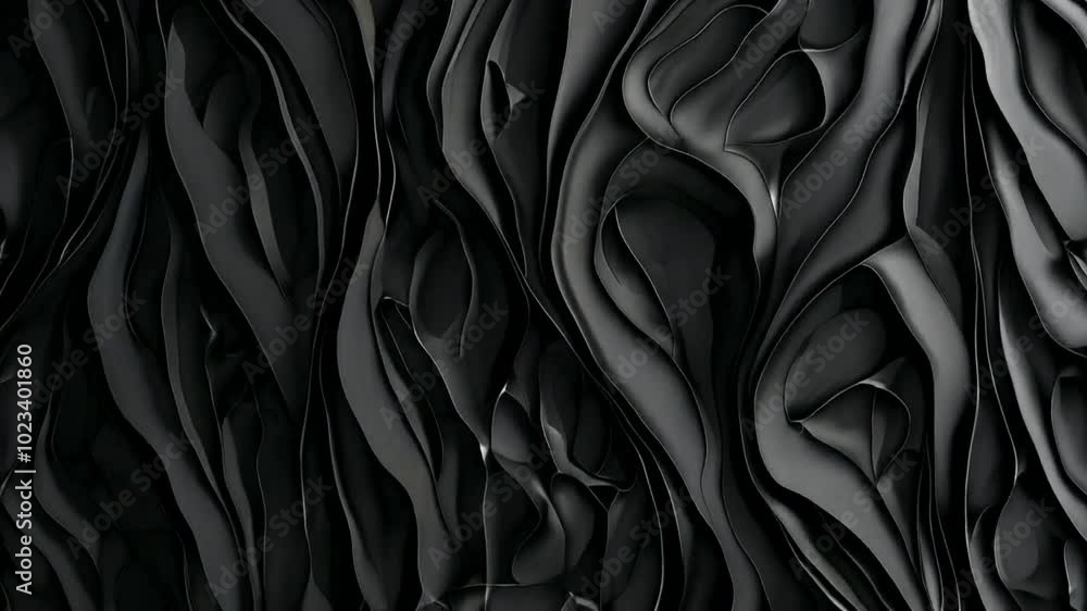 Abstract black waves with flowing forms create a dynamic and textured visual effect. Abstract black waves with flowing forms create a dynamic and textured visual effect.