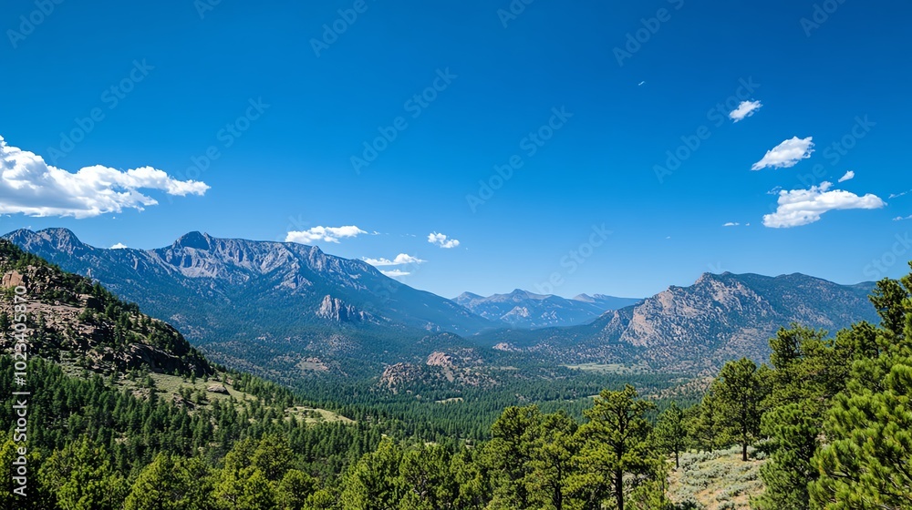 Fototapeta premium Scenic mountain landscape with clear sky