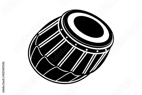 Mridangam silhouette vector illustration on a white background photo