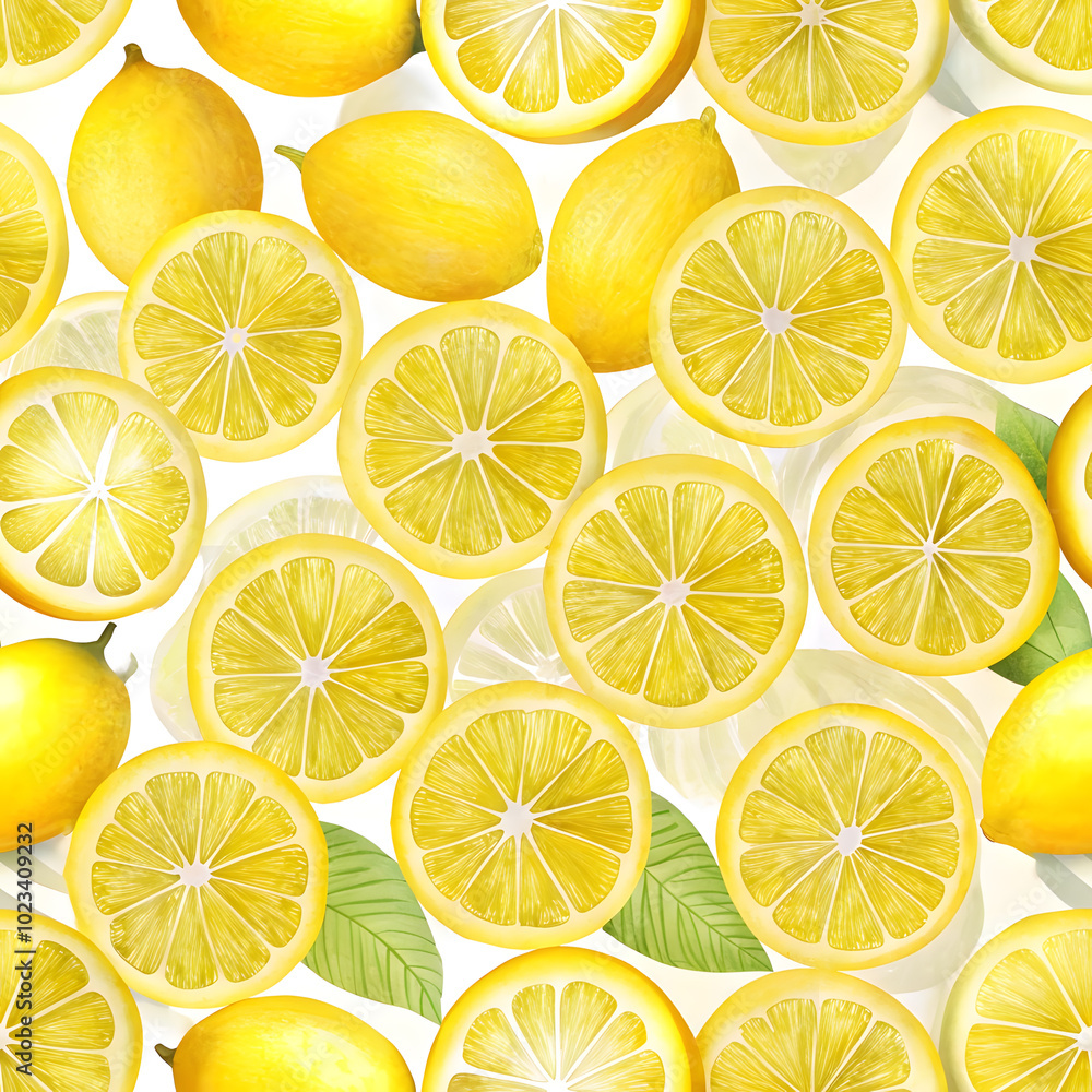 Seamless Hand-Drawn Lemon Slice Texture. Perfect for: Summer, Lemonade Day Seamless Hand-Drawn Lemon Slice Texture. Perfect for: Summer, Lemonade Day