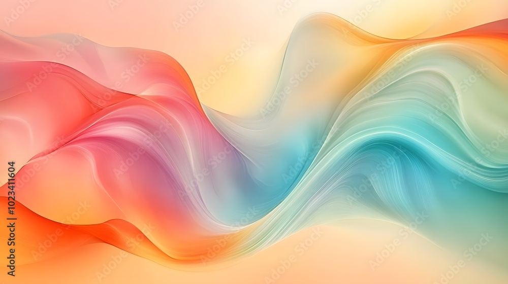 Abstract background with colorful waves and soft curves, creating an elegant and modern wallpaper design, orange, pink, purple Abstract background with colorful waves and soft curves, creating an elegant and modern wallpaper design, orange, pink, purple