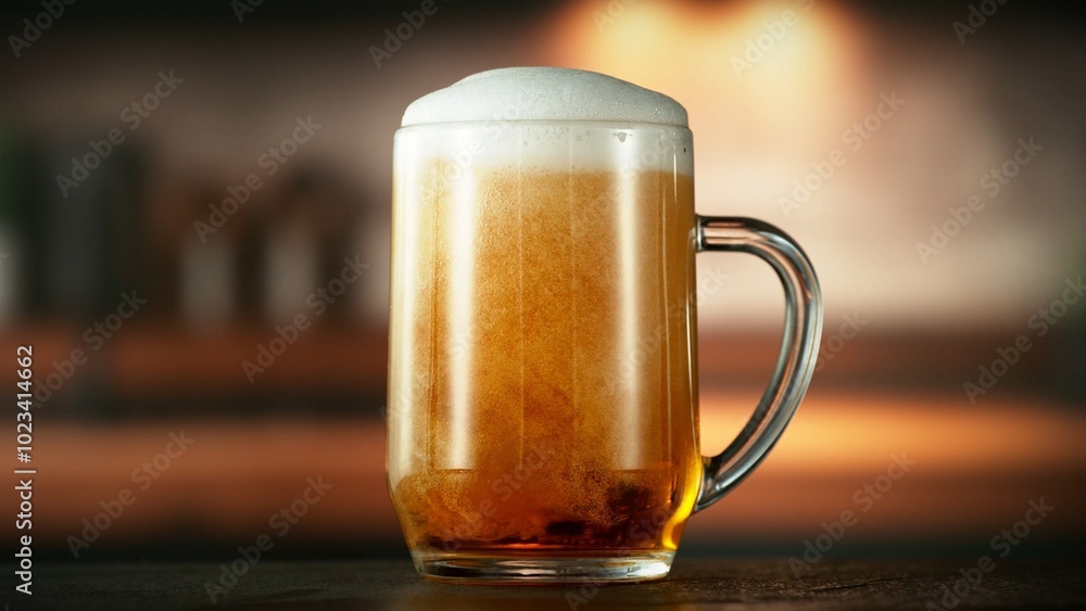 Beer Pint with Freshly Poured Ale. Beer Pint with Freshly Poured Ale.