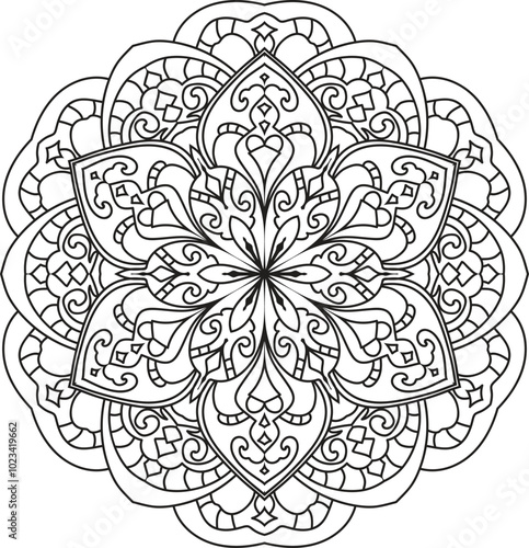 Mandala isolated on the white background Mandalas for Adult coloring book coloring pages	