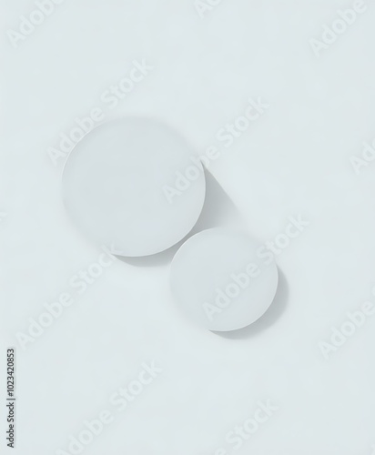 Balanced Duo: White Circles on White Background