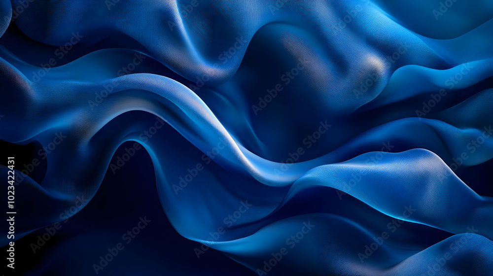 Abstract Blue Wavy Background - 3D Rendered Design Abstract Blue Wavy Background - 3D Rendered Design
