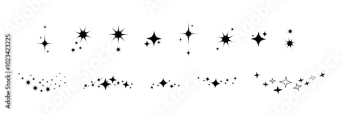 Sparkle vector icons. Stars. Star shapes. Sparkle Star vector icon. Shine symbol