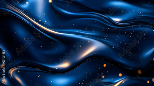 Abstract 3D Blue and Gold Swirling Background