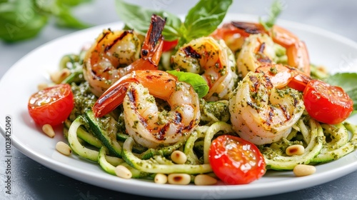 Delicious Zoodles with Shrimp and Cherry Tomatoes