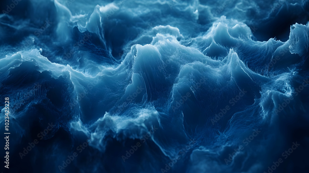 Abstract Blue 3D Waves Background Abstract Blue 3D Waves Background