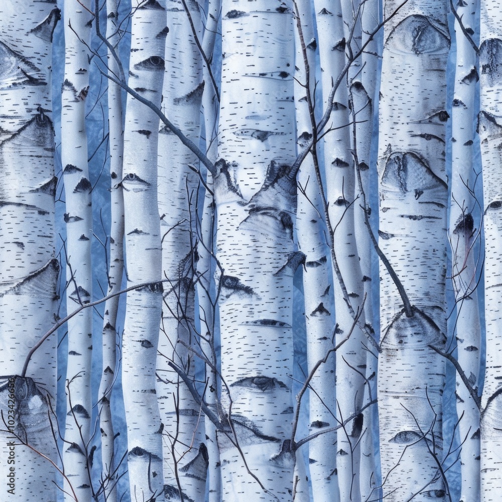 birch tree trunks in winter. ai generated birch tree trunks in winter. ai generated