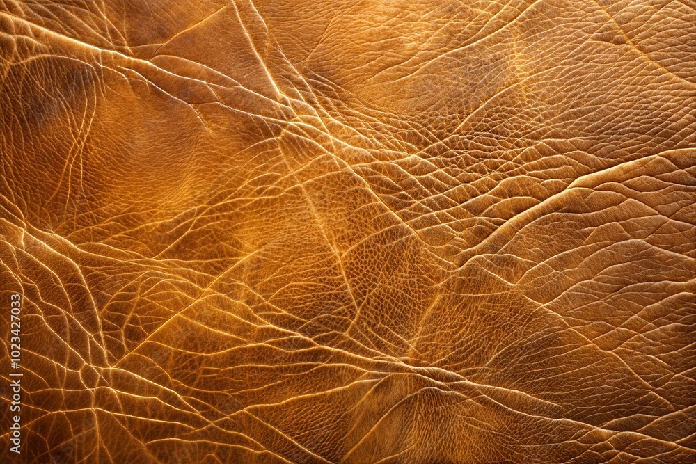Fototapeta premium Detailed brown leather texture featuring natural patterns