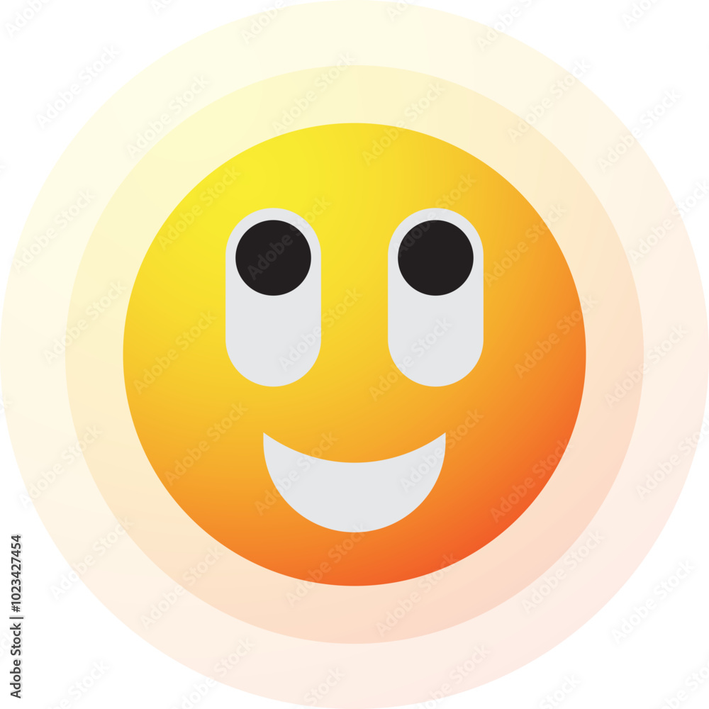 Fototapeta premium Smile Sun Emoji, Happy Sun Emotion Emoticon Icon Illustration
